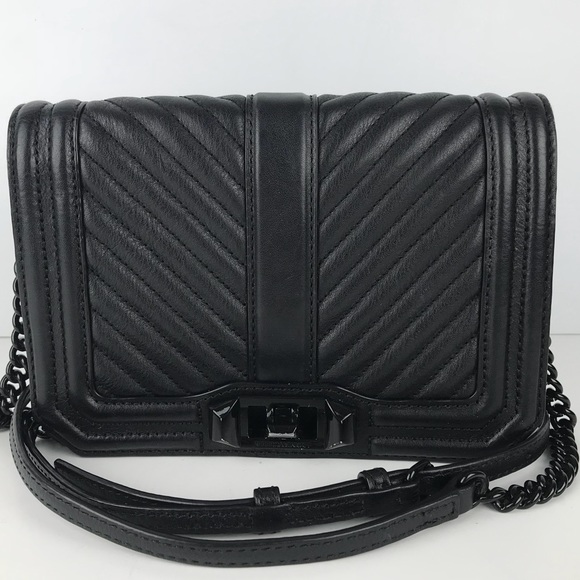 Rebecca Minkoff Handbags - Rebecca Minkoff Small Black Love Chevron Quilted